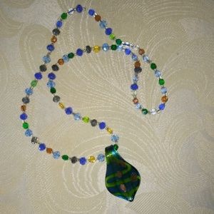Lampwork glass Pendant Necklace